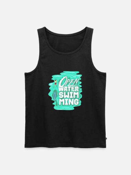 Open Water Swimming - Men's Premium Organic Tank Top - black