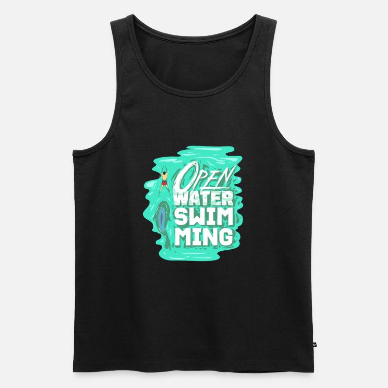 Open Water Swimming - Männer Premium Bio Tank Top - Schwarz