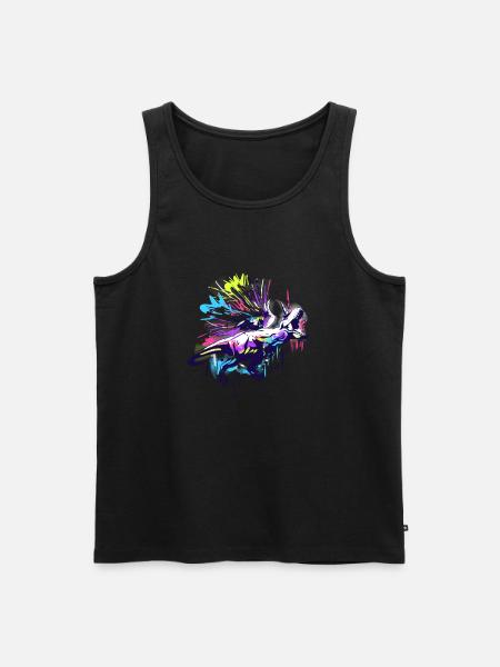 Rainbow Tyrannosaurus Rex - Men's Premium Organic Tank Top - black