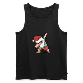 Funny Christmas present in Santa Claus - Men's Premium Organic Tank Top - black - Front - AI Model Male 178 light (178cm)