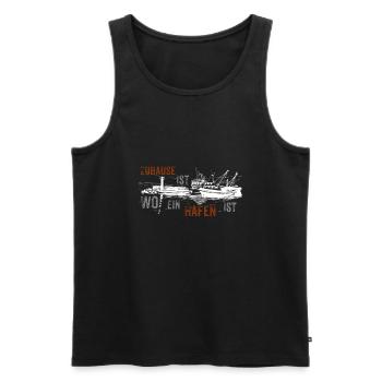 Zuhause ist wo ein Hafen ist Hafenstadt Hamburg - Männer Premium Bio Tank Top - Schwarz - Vorne - Michal (187cm)