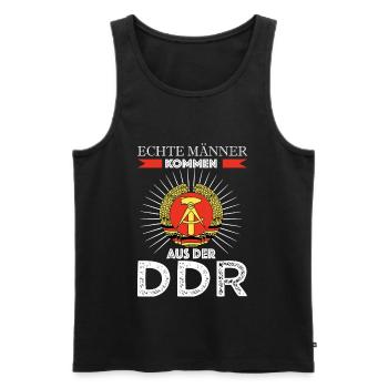 Echte Männer DDR Spruch Deutschland - Männer Premium Bio Tank Top - Schwarz - Vorne - Michal (187cm)