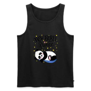 Newborn Prince: Baby Panda - Men's Premium Organic Tank Top - black - Front - AI Model Male 178 light (178cm)