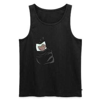 Rat sleep shirt pajama night shirt with mouse - Men's Premium Organic Tank Top - black - Front - AI Model Male 178 light (178cm)