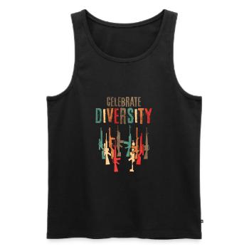 Celebrate Diversity - Different Guns - Vintage Gun - Men's Premium Organic Tank Top - black - Front - AI Model Male 178 light (178cm)