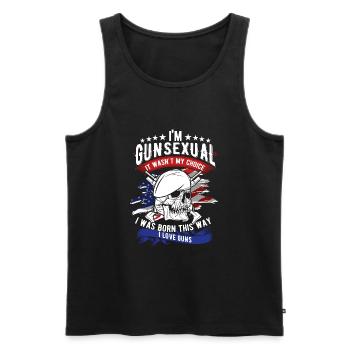 Ich bin Gunsexual - Ich liebe Waffen - patriotisch - Männer Premium Bio Tank Top - Schwarz - Vorne - AI Model Male 178 light (178cm)