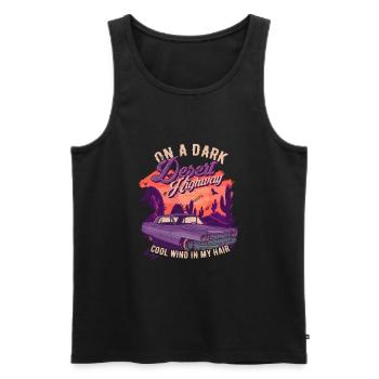On A Dark Desert Highway Wind In My Hair - vintage - Débardeur bio Premium Homme - noir - Devant - AI Model Male 178 light (178cm)