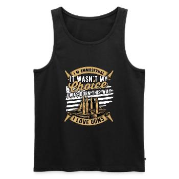 Ich bin Ammosexuell - Ich liebe Waffen - patriotisch - Männer Premium Bio Tank Top - Schwarz - Vorne - AI Model Male 178 light (178cm)
