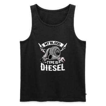 My Blood Type is Diesel - Diesel Mechanic Trucker - Men's Premium Organic Tank Top - black - Front - Michal (187cm)