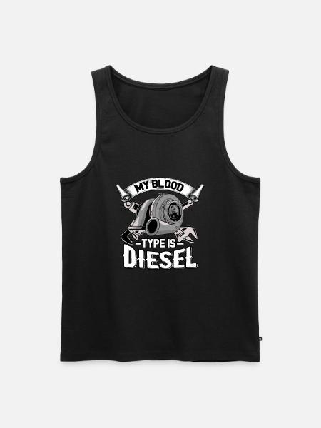 Mein Bluttyp ist Diesel - Diesel Mechaniker Trucker - Männer Premium Bio Tank Top - Schwarz