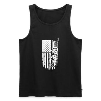 LGBT - Freiheit, Waffen, Bier, Trucks - Konservativ - Männer Premium Bio Tank Top - Schwarz - Vorne - AI Model Male 178 light (178cm)
