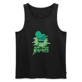 Plant Based Badass - Vegan Vegetarian - Funny - Men's Premium Organic Tank Top - black - Front - AI Model Male 178 light (178cm)
