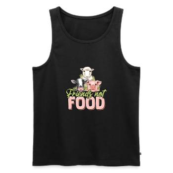 Animals are Friends not Food - Vegan Vegetarian - Men's Premium Organic Tank Top - black - Front - AI Model Male 178 light (178cm)