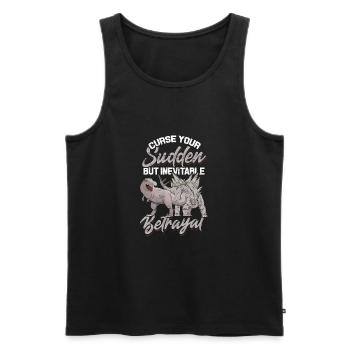 Curse Your Sudden But Inevitable Betrayal - Dino - Débardeur bio Premium Homme - noir - Devant - AI Model Male 178 light (178cm)