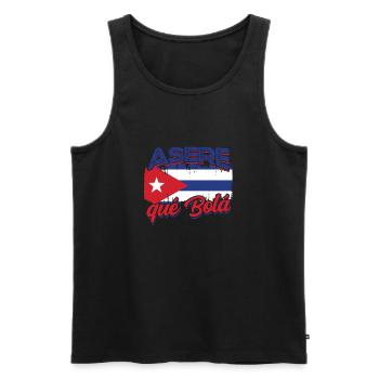 Asere qué Bolá – Cubano, Cubana Pride & Humor - Men's Premium Organic Tank Top - black - Front - Michal (187cm)