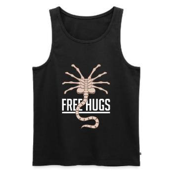 Kostenlose Hugs Aliens - Männer Premium Bio Tank Top - Schwarz - Vorne - AI Model Male 178 light (178cm)