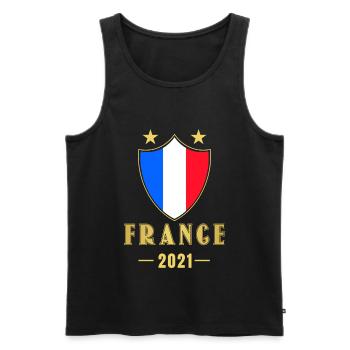 France France Football - Débardeur bio Premium Homme - noir - Devant - Michal (187cm)
