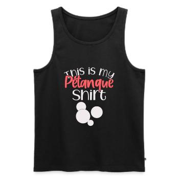 Funny Petanque - Men's Premium Organic Tank Top - black - Front - AI Model Male 178 light (178cm)