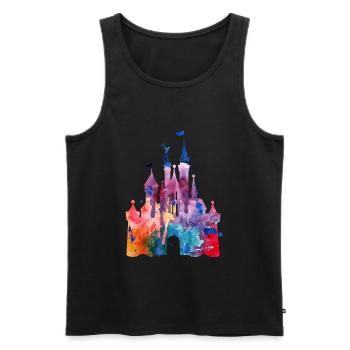 Aquarell Princess Castle - Männer Premium Bio Tank Top - Schwarz - Vorne - AI Model Male 178 light (178cm)