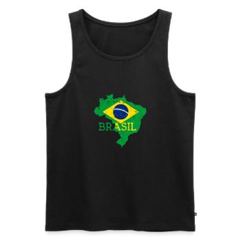 Brasil - Brazil America Brazilian Adventurer - Men's Premium Organic Tank Top - black - Front - Michal (187cm)
