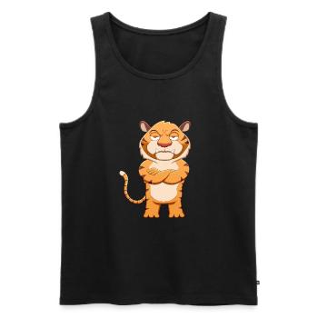 Tigre en colère - Débardeur bio Premium Homme - noir - Devant - AI Model Male 178 light (178cm)