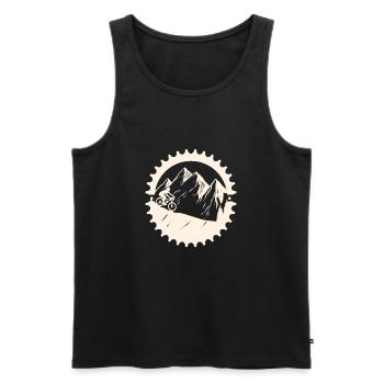 Mountainbike MTB Downhill Biking - MTB Trail - Männer Premium Bio Tank Top - Schwarz - Vorne - AI Model Male 178 light (178cm)