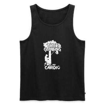 Tree Climbing Is My Cardio Logger Tree Climber - - Men's Premium Organic Tank Top - black - Front - AI Model Male 178 light (178cm)