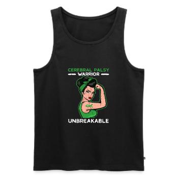 Cerebral Palsy Warrior Unbreakable - Cerebral - Men's Premium Organic Tank Top - black - Front - AI Model Male 178 light (178cm)