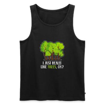 I Just Really Like Trees Ok Funny - Organic Herb - Men's Premium Organic Tank Top - black - Front - Michal (187cm)