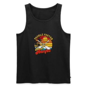 Paddle faster I hear banjos - Canoeing River - Men's Premium Organic Tank Top - black - Front - AI Model Male 178 light (178cm)
