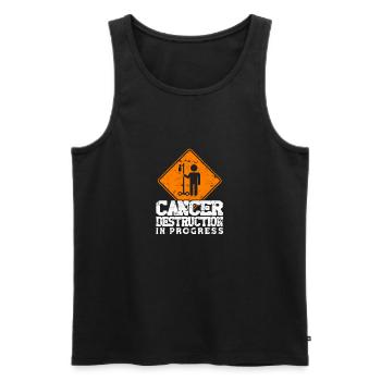 Cancer destruction in progress - Chemo Hospital - Men's Premium Organic Tank Top - black - Front - AI Model Male 178 light (178cm)