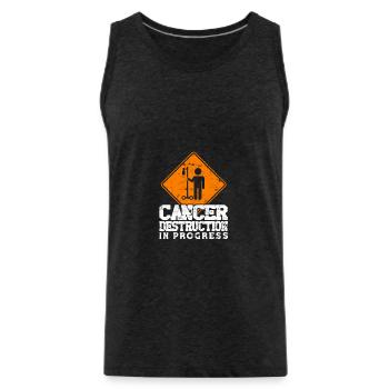Cancer destruction in progress - Chemo Hospital - Men's Premium Organic Tank Top - charcoal grey - Front - Alexander (188cm)