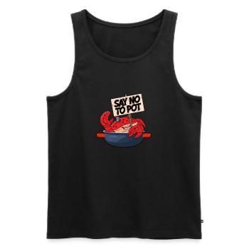 Dites non au homard drôle - Crustacean Lobster - Débardeur bio Premium Homme - noir - Devant - Michal (187cm)