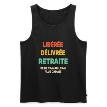 Libéré Délivré Je Ne Travaillerai Plus Jamais - Débardeur bio Premium Homme - noir - Devant - Michal (187cm)