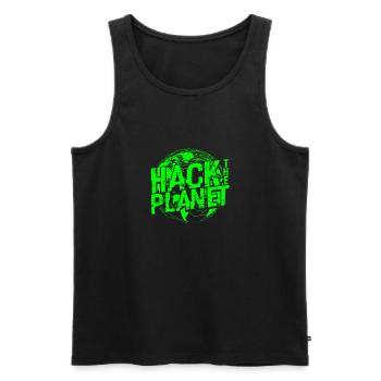 Hack the Planet Softwareentwickler - Anonymous - Männer Premium Bio Tank Top - Schwarz - Vorne - AI Model Male 178 light (178cm)