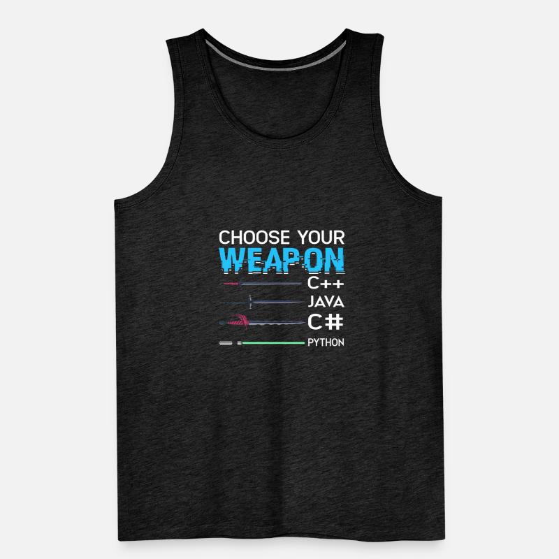 Choisissez votre arme C++ Java C# Phyton - Débardeur bio Premium Homme