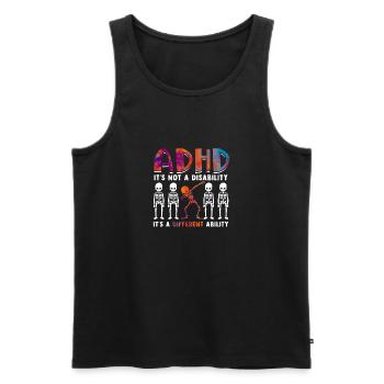 ADHD is not a disability it's a different ability - Men's Premium Organic Tank Top - black - Front - AI Model Male 178 light (178cm)