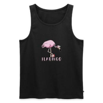 Flabingo Lucky Player Bingo Player - Bingo Hall - Men's Premium Organic Tank Top - black - Front - AI Model Male 178 light (178cm)