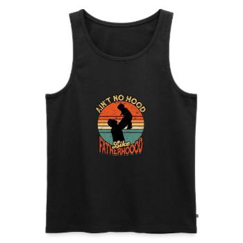 Dad Father Ain't Hood Like Fatherhood - Father's - Men's Premium Organic Tank Top - black - Front - Michal (187cm)