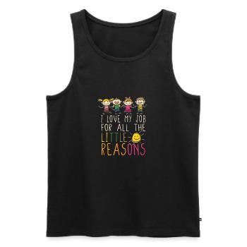 I love my job for all the little reasons - - Men's Premium Organic Tank Top - black - Front - Michal (187cm)