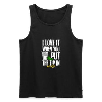 Ich liebe es, wenn Sie das Trinkgeld eingeben - Cocktail Bar - Männer Premium Bio Tank Top - Schwarz - Vorne - AI Model Male 178 light (178cm)