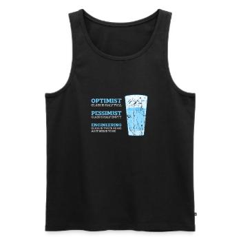 Optimist glass is half full pessimist glass - - Men's Premium Organic Tank Top - black - Front - AI Model Male 178 light (178cm)