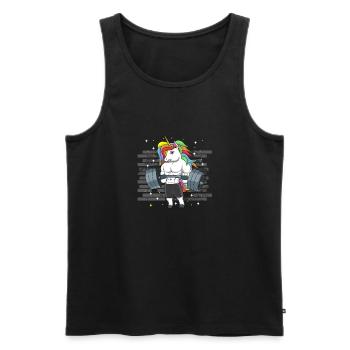 Licorne Haltérophilie Deadlift Fitness Gym - Corps - Débardeur bio Premium Homme - noir - Devant - Michal (187cm)