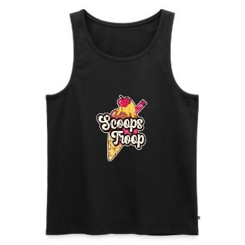Scoops Troop -Colorful Sweet Cake Pudding Dessert - Men's Premium Organic Tank Top - black - Front - AI Model Male 178 light (178cm)