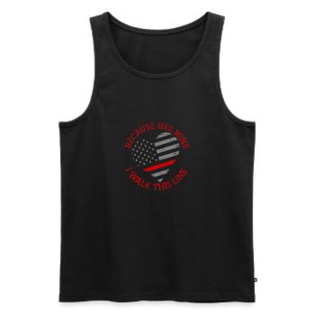 Weil er mir gehört, gehe ich diese Zeile - Korrekturen - Männer Premium Bio Tank Top - Schwarz - Vorne - AI Model Male 178 light (178cm)