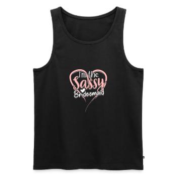 Ich bin die freche Brautjungfer Junggesellenabschied - - Männer Premium Bio Tank Top - Schwarz - Vorne - AI Model Male 178 light (178cm)