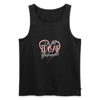 Ich bin die IDGAF Brautjungfer - Freundschaft - Männer Premium Bio Tank Top - Schwarz - Vorne - AI Model Male 178 light (178cm)