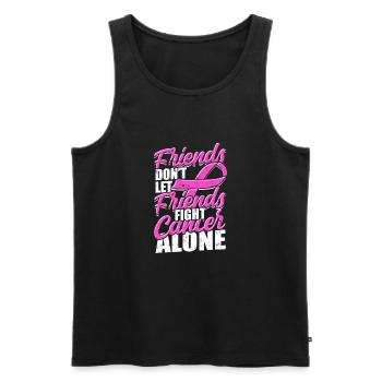 Les amis ne laissent pas leurs amis combattre le cancer seuls - - Débardeur bio Premium Homme - noir - Devant - AI Model Male 178 light (178cm)