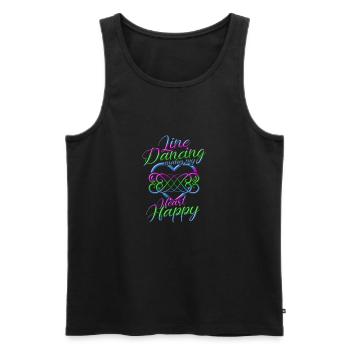 Line Dance macht mein Herz glücklich - Line Dance - Männer Premium Bio Tank Top - Schwarz - Vorne - AI Model Male 178 light (178cm)