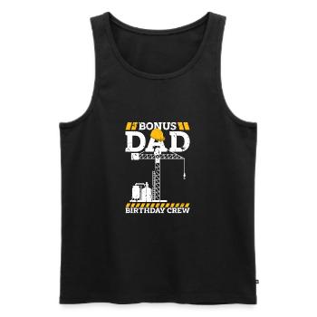 Bonus dad birthday crew - construction birthday - Men's Premium Organic Tank Top - black - Front - AI Model Male 178 light (178cm)